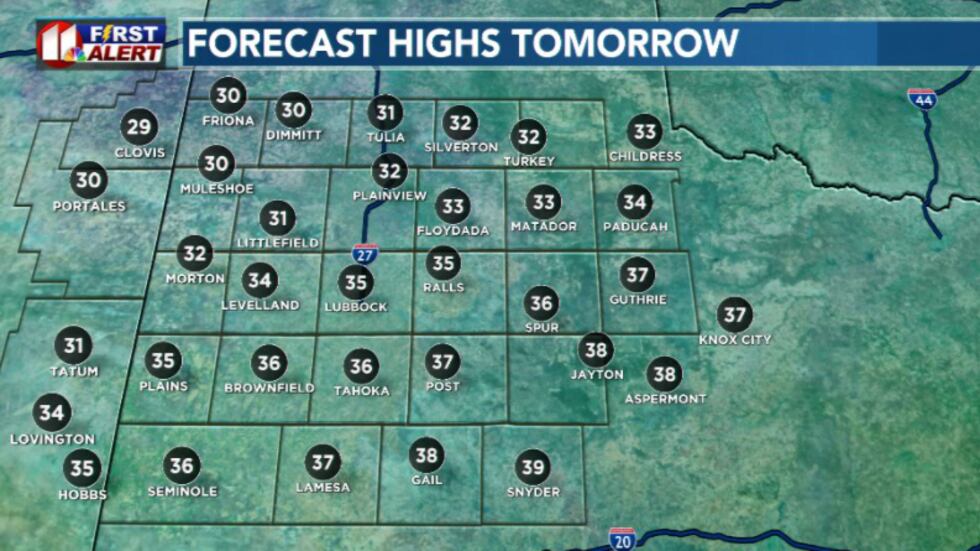 Tomorrow's highs