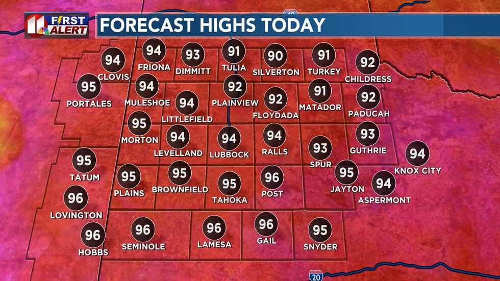 This afternoon will be mostly sunny with a slight breeze, and hot. Highs will be within a few...