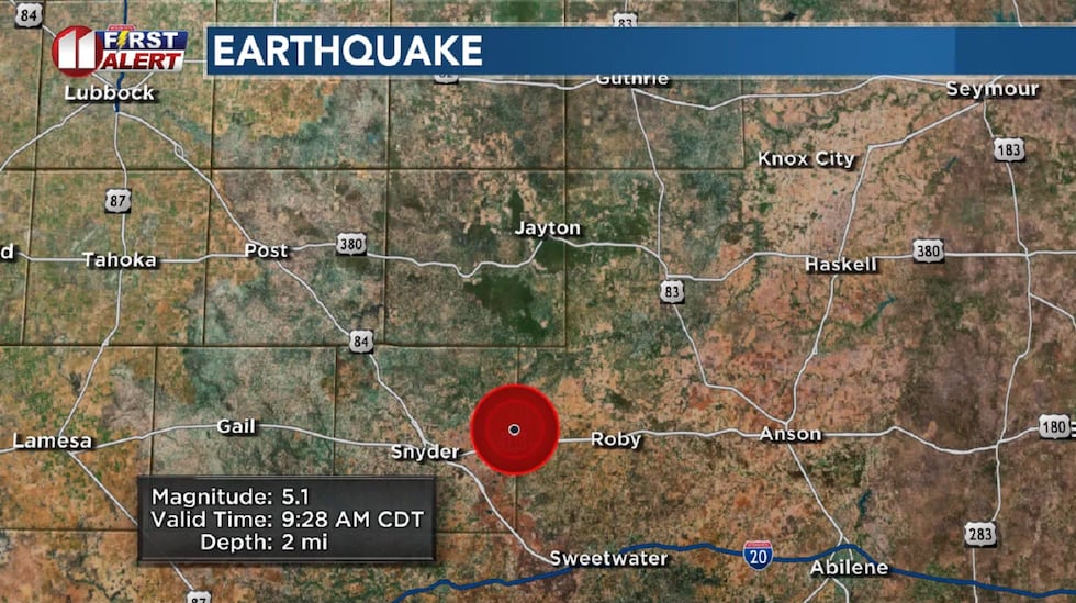 The USGS has updated the magnitude of the earthquake to 5.1.