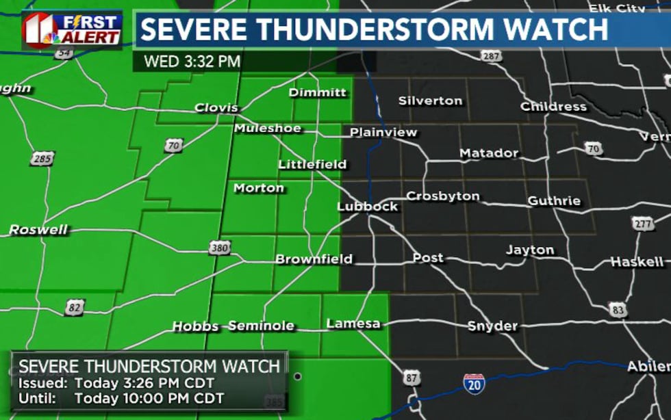 Severe Thunderstorm Watch issued
