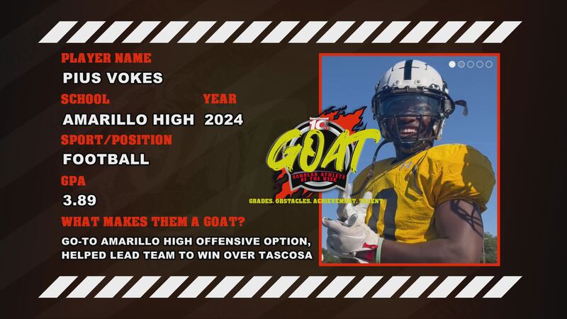 Pius Vokes rushed for 136 yards against Tascosa in Week 5.