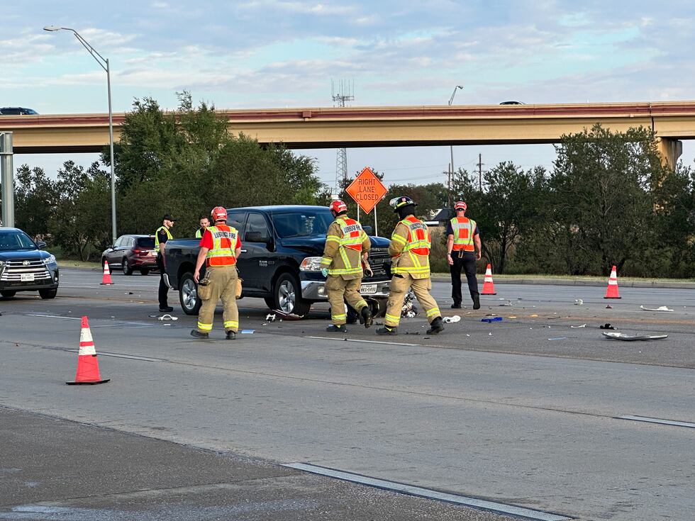 A motorcycle rider suffered serious injuries in a collision with a pickup on Sunday afternoon.