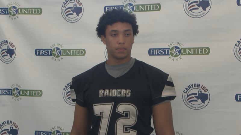 Randall offensive lineman Braeden Massengale speaks to the media after state-wide honor.