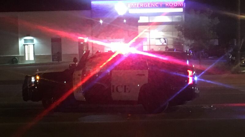 Officer-involved accident at intersection of 82nd & Slide (Jason Norton/KCBD)