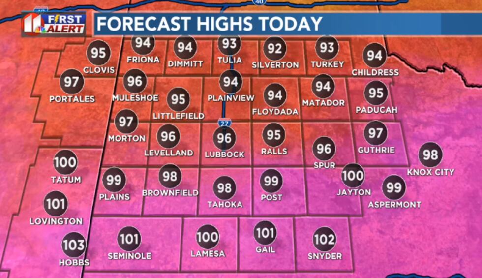 This afternoon will be partly to mostly cloudy, breezy, and not quite as hot as the weekend.
