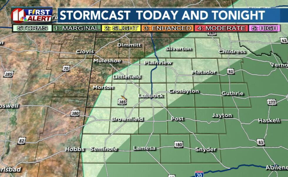 Isolated severe storms could occur in the east and southeast regions tonight and tomorrow night.