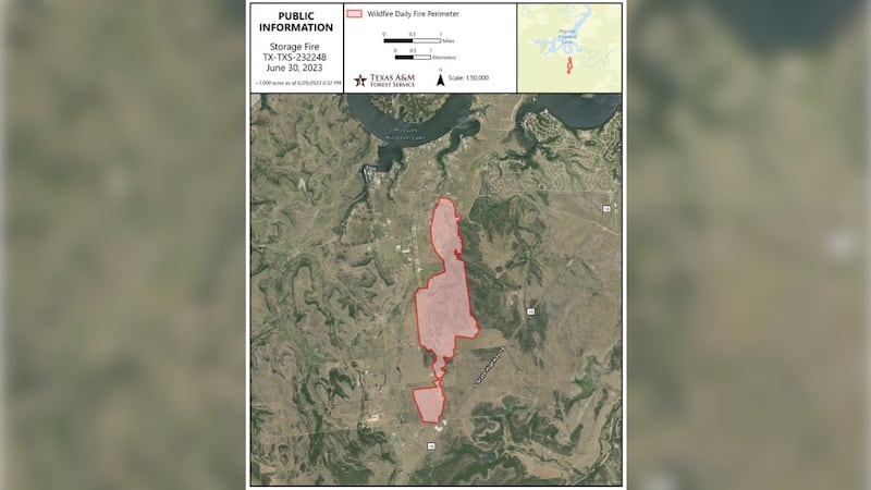 Possum Kingdom Fire Map
