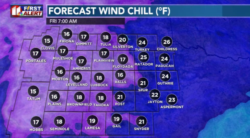 Wind chill tomorrow