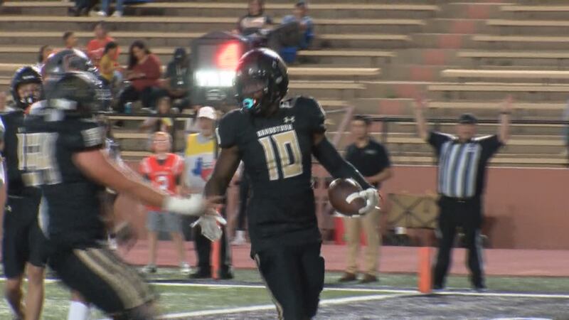 Sandies RB Pius Vokes scores one of two touchdowns on the night in Amarillo High's big win.