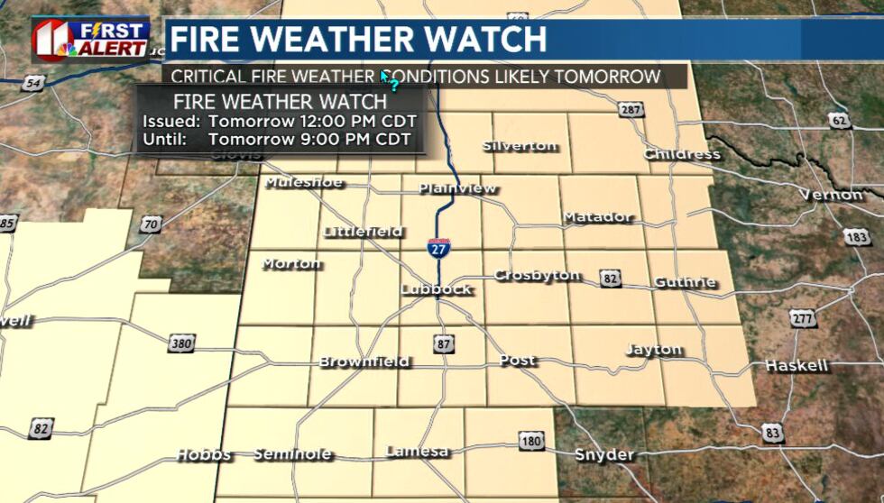 KCBD Fire Weather Watch for 06.18.23