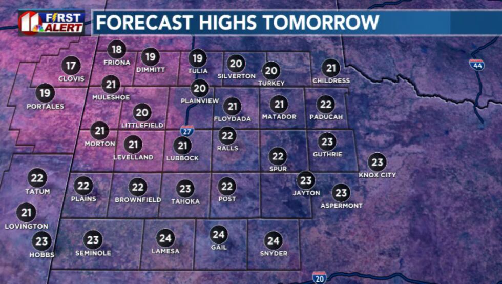 Tomorrow's highs