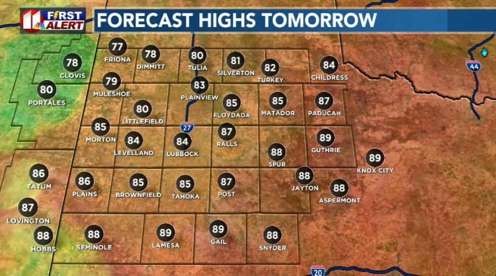 KCBD Forecast Temps for Wednesday, May 31