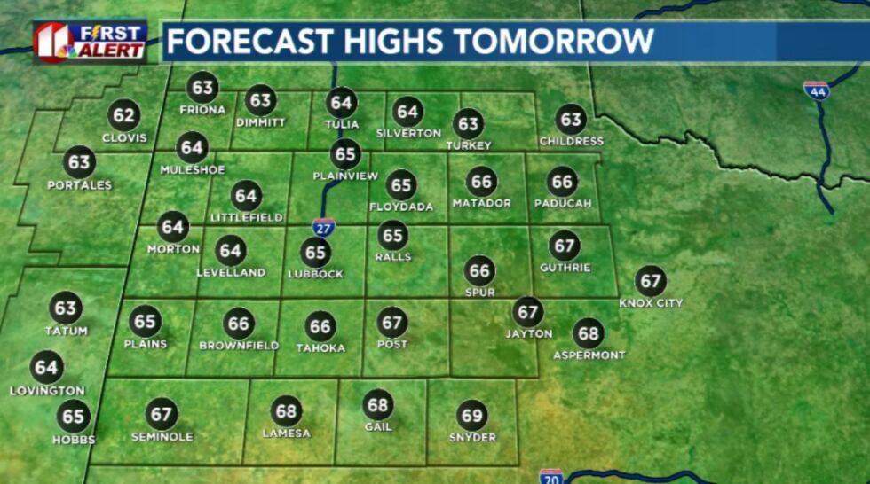 Monday's highs
