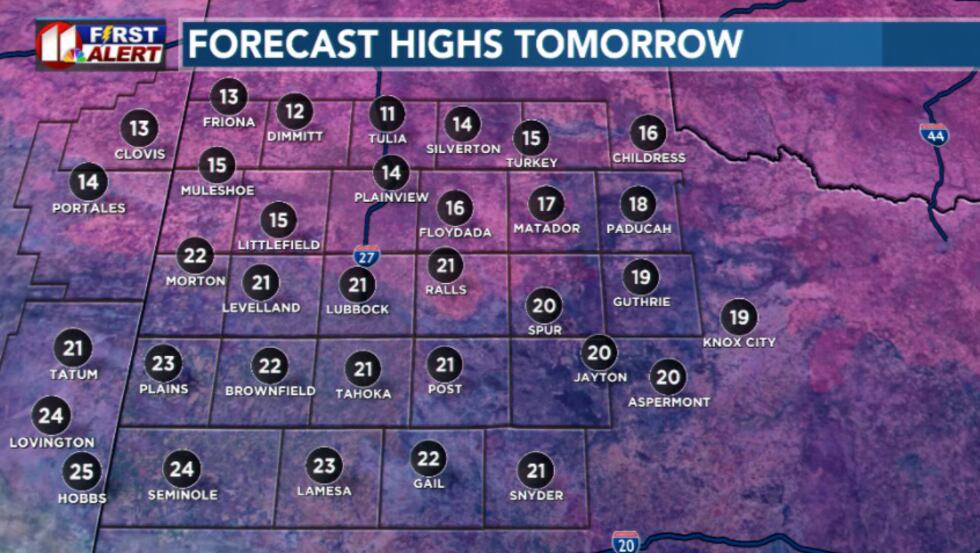 Tomorrow's highs