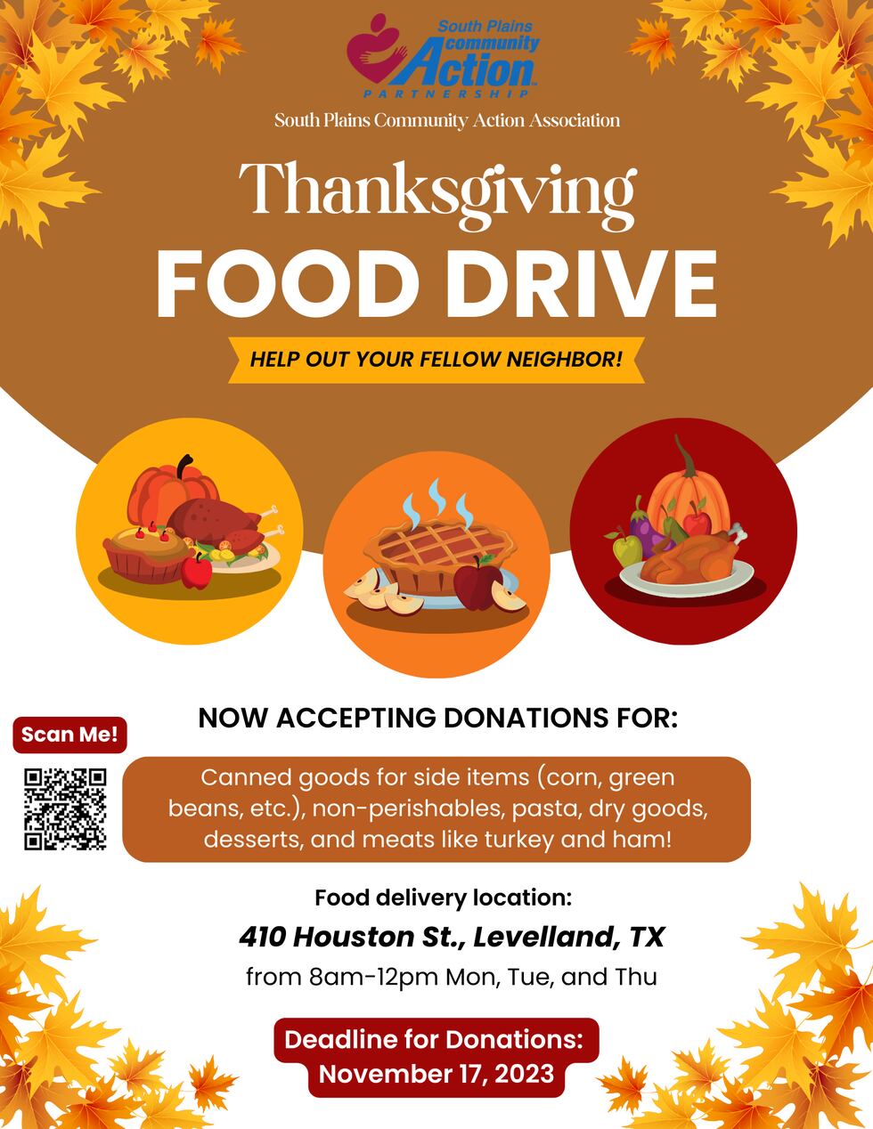 Hockley County Thanksgiving Food Drive hosted by SPCAA